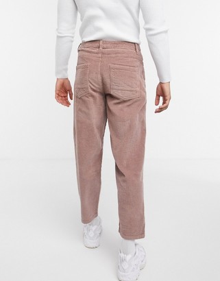 ASOS DESIGN relaxed tapered corduroy jeans in dusty lilac