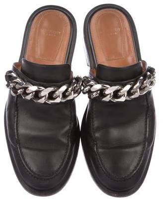 Givenchy Leather Chain-Link Mules
