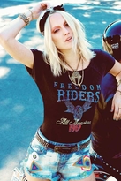 Thumbnail for your product : Chaser LA Freedom Riders Cotton Vent Back Tee in Black