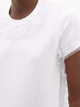 Noir Kei Ninomiya Ruffled Organza-trimmed Cotton T-shirt - Womens - White