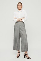 Thumbnail for your product : Dorothy Perkins Women's Check Crop Wide Leg Trousers - light grey - XS