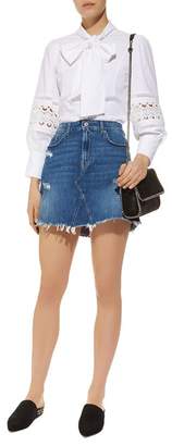 7 For All Mankind Distressed Mini Skirt