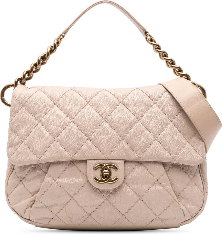2012-2013 Medium Quilted Caviar Coco Pleats Messenger Flap satchel
