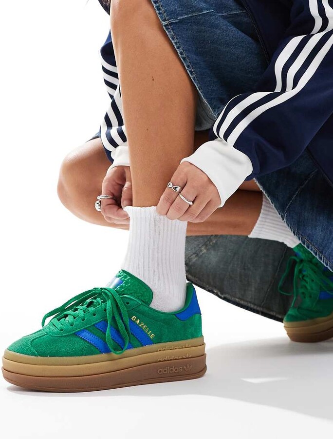green and blue adidas
