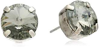 Sorrelli Essentials Black Diamond Round Crystal Stud Earrings