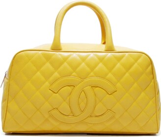 CHANEL Lambskin Quilted Mini Square Flap Yellow 886691