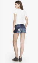 Thumbnail for your product : Express 2 1/2 Inch Low Rise Destroyed Denim Cutoff Shorts