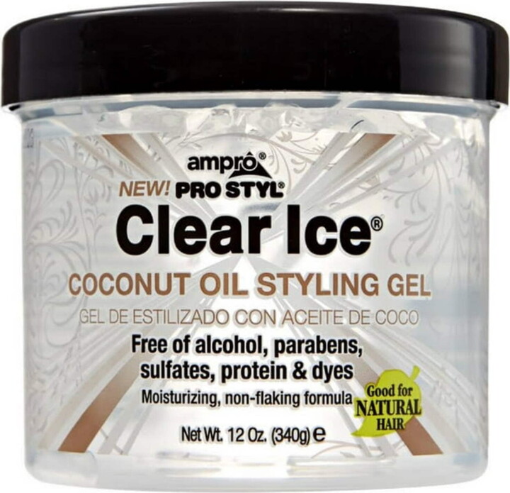 Ampro Clear Ice Coconut Oil Styling Gel, 12 oz., Moisturizing, Unisex