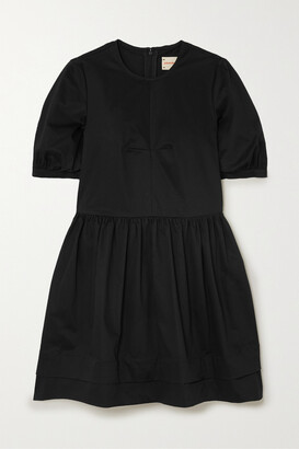 &Daughter Esther Stretch Organic Cotton-twill Mini Dress - Black