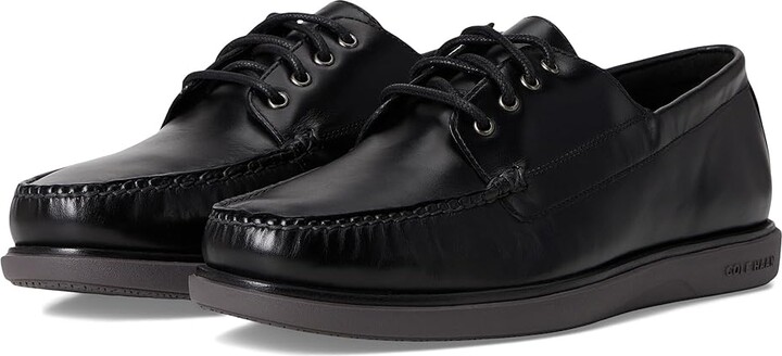 Cole Haan Grand 4-Eye Loafers Men's Slip on Shoes Black Nubuck/Pavement : 8 D - Medium Leather