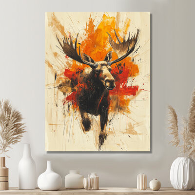 Millwood Pines Wild Moose Energy I - Moose Print On Metal