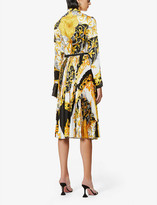 Thumbnail for your product : Versace Baroque-print silk-satin midi dress