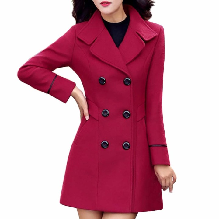 NEEDRA Women Wool Double Breasted Coat Elegant Long Sleeve Work Office  Fashion Jacket - ShopStyle Plus Outerwear