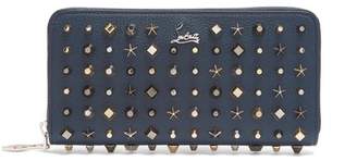 Christian Louboutin Panettone Stud Embellished Leather Wallet - Mens - Navy