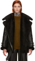 Thumbnail for your product : Acne Studios Black Leather and Shearling Velocite Jacket