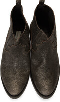Thumbnail for your product : Golden Goose Black & Gold Glitter Crosby Boots