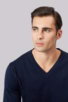 Thumbnail for your product : Moss Bros Navy V-Neck Jumper