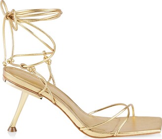 Cult Gaia Sanam Metallic Leather Lace-Up Sandals - ShopStyle