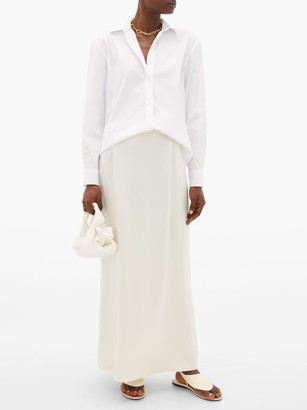 LA COLLECTION Emilia Cotton-blend Poplin Shirt - Ivory