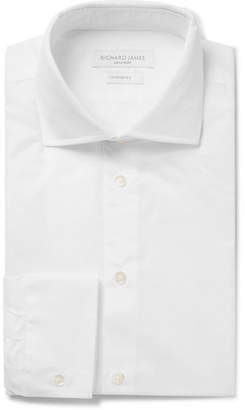 Richard James White Cutaway-Collar Polka-Dot Cotton-Jacquard Shirt - Men - White