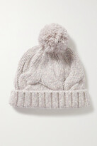 Thumbnail for your product : Arch4 Maree Pompom-embellished Cable-knit Cashmere Beanie - Lilac