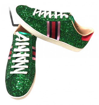 green sparkly trainers