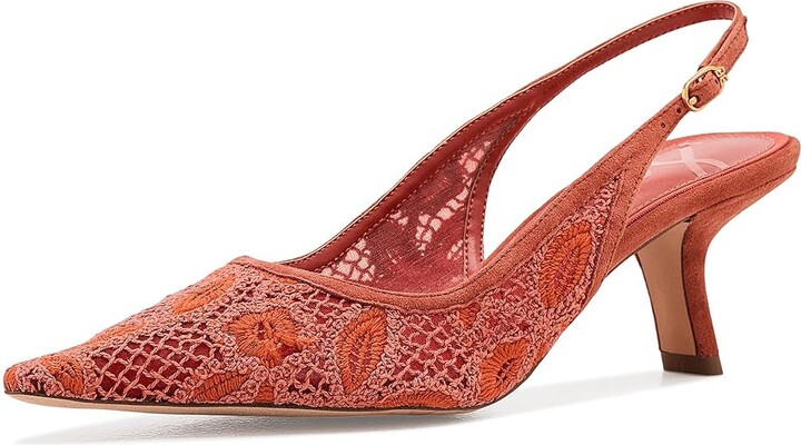 Sam Edelman Bianka Sling Mesh High Women's Heels Coral Clay : 7 M