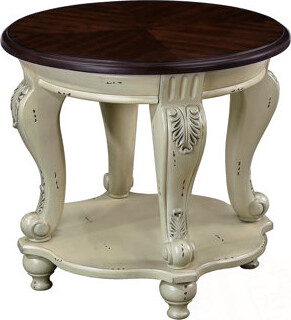 17 Stories Round End Table With Shelf