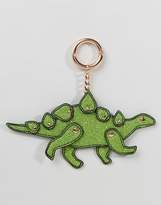 Thumbnail for your product : ASOS Metallic Dinosaur Bag Charm Key Ring