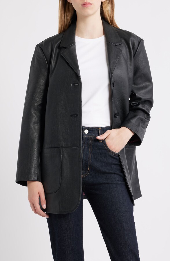 Schott NYC Oversize Leather Blazer