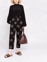 Thumbnail for your product : UMA WANG Polka-Dot Print Cropped Trousers