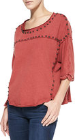 Thumbnail for your product : Free People Dillon Studded Jersey Tee, Red Rust