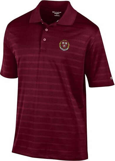 Harvard Crimson Champion Ginter Textured Solid Polo Small Maroon