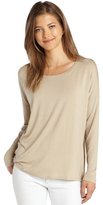 Thumbnail for your product : T Tahari khaki stretch knit 'Dionne' long sleeve hi low tee