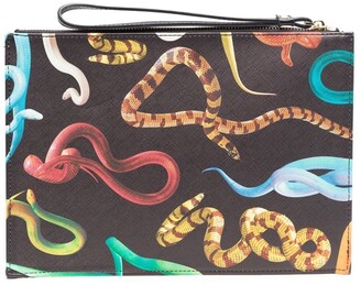 Seletti Snake-Print Wash Bag