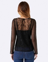 Thumbnail for your product : Forever New Katie Lace Trim Dobby Spot Top