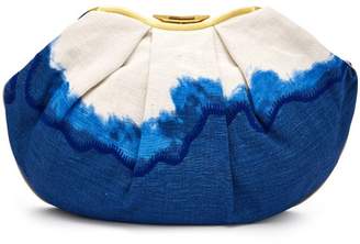 Kilometre Paris - Sandolo Essaouira Embroidered Dip Dye Clutch - Womens - Blue Multi