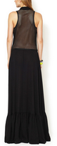 Thumbnail for your product : L.A.M.B. Silk Mesh Inset Belted Maxi Dress