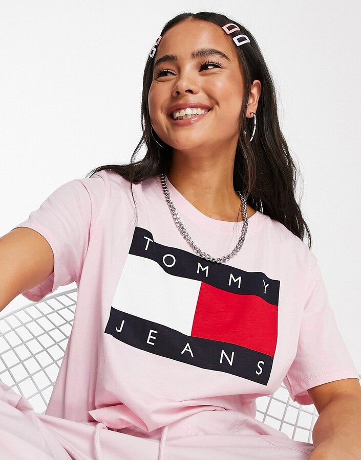 tommy jeans pink shirt