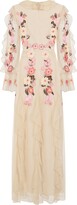 Thumbnail for your product : Frock and Frill Laekyn Floral Embroidered Maxi Dress with Ruffle Detail