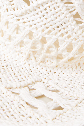 Ruslan Baginskiy Crocheted And Woven Straw Sunhat - White