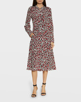 Thumbnail for your product : Equipment Thea Animal-Print Button-Down Midi Dress