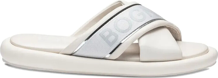 Bogner Criss-Cross Logo Flat Sandals