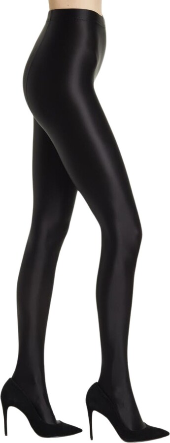High Heel Jungle by Kathryn Eisman Satin Finish Tights Black