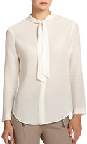 Thumbnail for your product : Piazza Sempione Silk Tie-Neck Blouse