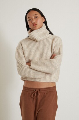 Thakoon Cropped Ribbed Turtleneck Sweater