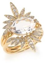 Thumbnail for your product : Golden Ice Marquis Clear Quartz, Diamond & 14K Yellow Gold Ring Set