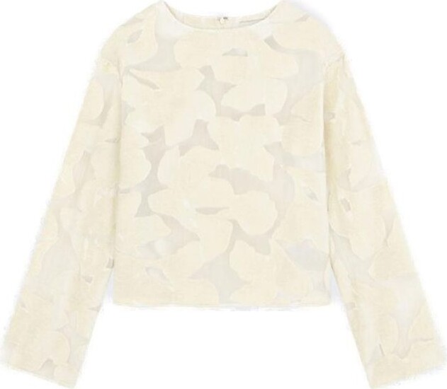Loulou De Saison Sheer Ophelia Crewneck Blouse
