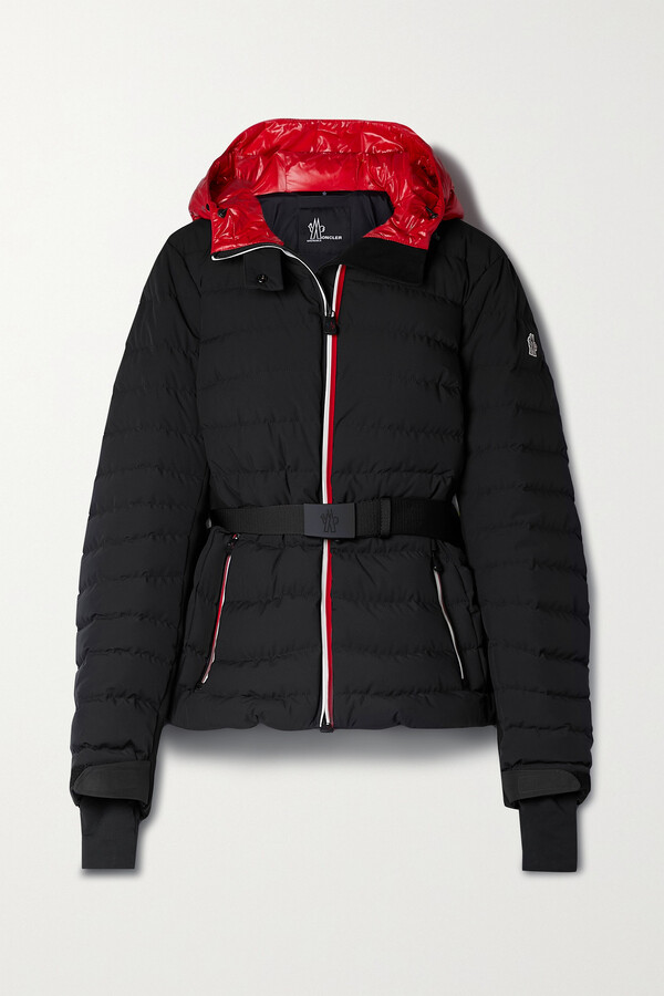 MONCLER GRENOBLE Bruche Belted Two-tone Quilted Down Ski Jacket - Black ...