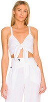 Thumbnail for your product : Marissa Webb Paloma Linen Tie-Front Crop Top